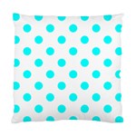 Polka Dots - Aqua Cyan on White Standard Cushion Case (One Side)