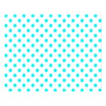 Polka Dots - Aqua Cyan on White Double Sided Flano Blanket (Large)