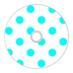 Polka Dots - Aqua Cyan on White CD Wall Clock