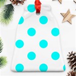 Polka Dots - Aqua Cyan on White Ornament (Bell)