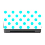 Polka Dots - Aqua Cyan on White Memory Card Reader with CF