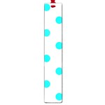 Polka Dots - Aqua Cyan on White Large Book Mark