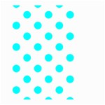 Polka Dots - Aqua Cyan on White Large Garden Flag (Two Sides)