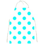 Polka Dots - Aqua Cyan on White Full Print Apron