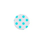 Polka Dots - Aqua Cyan on White 1  Mini Magnet