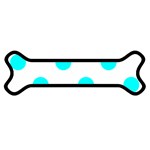 Polka Dots - Aqua Cyan on White Magnet (Dog Bone)