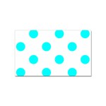 Polka Dots - Aqua Cyan on White Sticker (Rectangular)