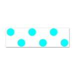 Polka Dots - Aqua Cyan on White Sticker Bumper (10 pack)