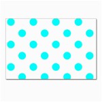 Polka Dots - Aqua Cyan on White Postcard 4  x 6 