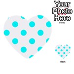 Polka Dots - Aqua Cyan on White Multi-purpose Cards (Heart)