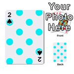 Polka Dots - Aqua Cyan on White Playing Cards 54 Designs