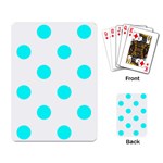 Polka Dots - Aqua Cyan on White Playing Cards Single Design