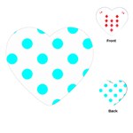 Polka Dots - Aqua Cyan on White Playing Cards (Heart)