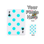 Polka Dots - Aqua Cyan on White Playing Cards 54 (Mini)