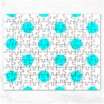 Polka Dots - Aqua Cyan on White Jigsaw Puzzle (Rectangular)