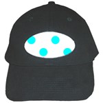 Polka Dots - Aqua Cyan on White Black Cap