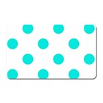 Polka Dots - Bright Turquoise on White Magnet (Rectangular)