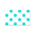 Polka Dots - Bright Turquoise on White Sticker (Rectangular)