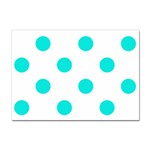 Polka Dots - Bright Turquoise on White Sticker A4 (10 pack)