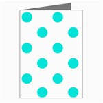 Polka Dots - Bright Turquoise on White Greeting Card