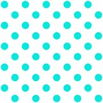 Polka Dots - Bright Turquoise on White ScrapBook Page 12  x 12 