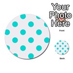 Polka Dots - Bright Turquoise on White Multi-purpose Cards (Round)