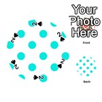 Polka Dots - Bright Turquoise on White Playing Cards 54 (Round)