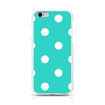 Polka Dots - White on Turquoise Apple iPhone 6/6S Silicone Case (Transparent)