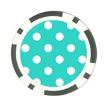 Polka Dots - White on Turquoise Poker Chip Card Guard (10 pack)