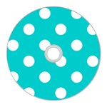 Polka Dots - White on Cyan CD Wall Clock