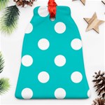 Polka Dots - White on Cyan Ornament (Bell)