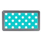 Polka Dots - White on Cyan Memory Card Reader (Mini)