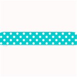 Polka Dots - White on Cyan Small Bar Mat