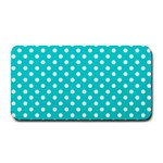 Polka Dots - White on Cyan Medium Bar Mat