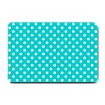 Polka Dots - White on Cyan Small Doormat