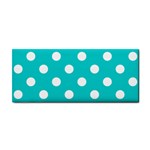 Polka Dots - White on Cyan Hand Towel