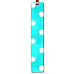 Polka Dots - White on Cyan Large Book Mark