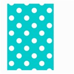 Polka Dots - White on Cyan Large Garden Flag (Two Sides)