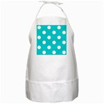 Polka Dots - White on Cyan BBQ Apron