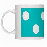 Polka Dots - White on Cyan White Mug