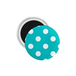 Polka Dots - White on Cyan 1.75  Magnet