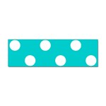 Polka Dots - White on Cyan Sticker (Bumper)