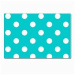 Polka Dots - White on Cyan Postcard 5  x 7 