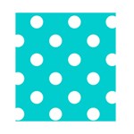 Polka Dots - White on Cyan Greeting Card 4.5  x 6 