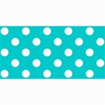 Polka Dots - White on Cyan 4  x 8  Photo Cards