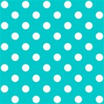 Polka Dots - White on Cyan ScrapBook Page 8  x 8 