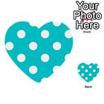 Polka Dots - White on Cyan Multi-purpose Cards (Heart)