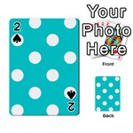 Polka Dots - White on Cyan Playing Cards 54 Designs