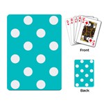 Polka Dots - White on Cyan Playing Cards Single Design