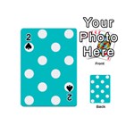 Polka Dots - White on Cyan Playing Cards 54 (Mini)